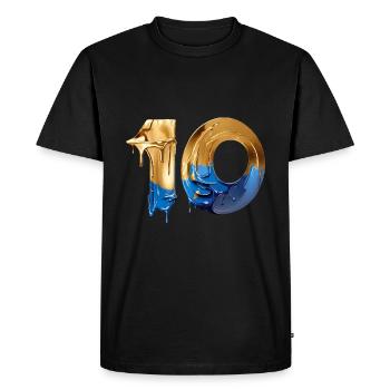 NON. 10 NUMÉRO 10 COOL 10E ANNIVERSAIRE - T-shirt Premium bio Homme - noir - Devant - Nico (187cm)