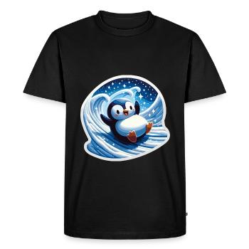 Pingouins de Noël Petit pingouin Pingouin amoureux des pingouins - T-shirt Premium bio Homme - noir - Devant - Nico (187cm)