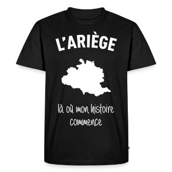 ariege-histoire - T-shirt Premium bio Homme - noir - Devant - Nico (187cm)