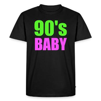 Années 90 Bébé Années 90 1990 Musique pour cadeaux d'enfance - T-shirt Premium bio Homme - noir - Devant - Nico (187cm)