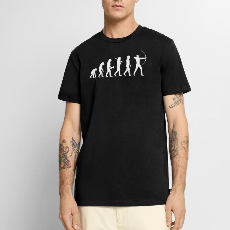 Bogenschütze Bogenschießen Evolution Geschenk Männer Premium Bio T-Shirt