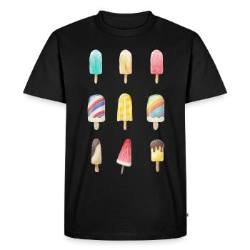 Der Sommer ist da: Eis am Stiel Eis - Männer Premium Bio T-Shirt - Schwarz - Vorne - Nico (187cm)