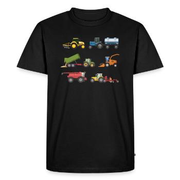 Trecker Tractor on Farm for Kids Farmer - Men's Premium Organic T-Shirt - black - Front - Nico (187cm)