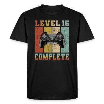 Niveau 15 anniversaire complete 15 ans gamer - T-shirt Premium bio Homme - noir - Devant - Nico (187cm)