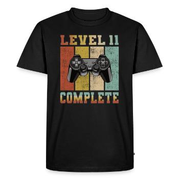 Level 11 complete anniversaire 11 ans gamer gamer - T-shirt Premium bio Homme - noir - Devant - Nico (187cm)