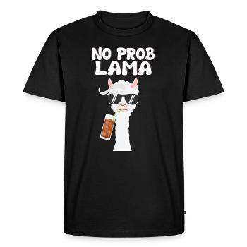 No Prob Lama - Alpagas - Llama - T-shirt Premium bio Homme - noir - Devant - Nico (187cm)