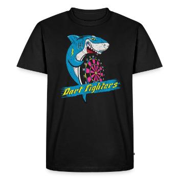 Fléchettes avec requin - Fléchettes Fléchettes Joueurs de fléchettes - T-shirt Premium bio Homme - noir - Devant - Nico (187cm)