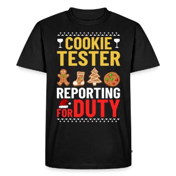 Biscuits de Noël Biscuits Cuisson Biscuits de Noël - T-shirt Premium bio Homme - noir - Devant - Nico (187cm)