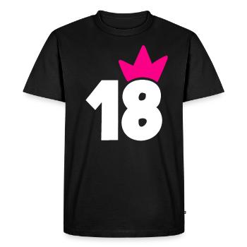 18 Couronne Fille Rose 18 - T-shirt Premium bio Homme - noir - Devant - Nico (187cm)