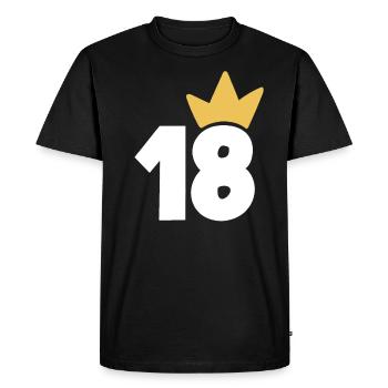 18 Couronne numéro 18 - T-shirt Premium bio Homme - noir - Devant - Nico (187cm)