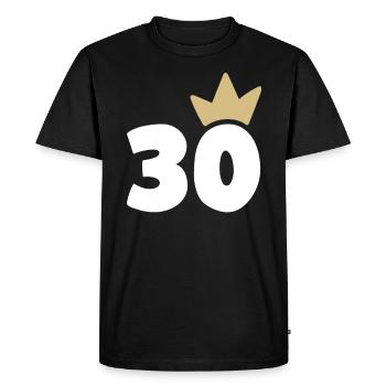 30 crown number 30 - Men's Premium Organic T-Shirt - black - Front - Nico (187cm)