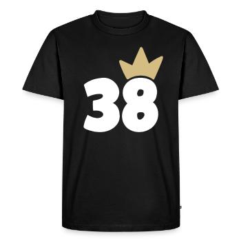 38 Numéro de couronne 38 - T-shirt Premium bio Homme - noir - Devant - Nico (187cm)