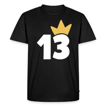 13 Couronne numéro 13 - T-shirt Premium bio Homme - noir - Devant - Nico (187cm)