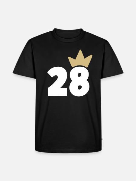 28 Krone Nummer 28 - Männer Premium Bio T-Shirt - Schwarz