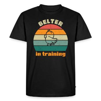 Belter in training - retro light distressed - Men's Premium Organic T-Shirt - black - Front - Nico (187cm)