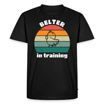 Belter in training - retro distressed - Men's Premium Organic T-Shirt - black - Front - Nico (187cm)