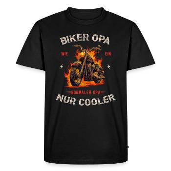 Motorcycle Grandpa - Men's Premium Organic T-Shirt - black - Front - Nico (187cm)