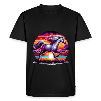 Arabian Horse Art - Men's Premium Organic T-Shirt - black - Front - Nico (187cm)
