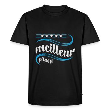 meilleur papou - T-shirt Premium bio Homme - noir - Devant - Nico (187cm)