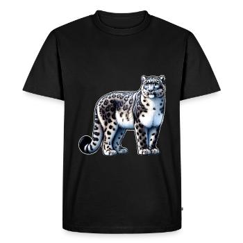 Léopard des neiges Léopard blanc Léopard - T-shirt Premium bio Homme - noir - Devant - Nico (187cm)