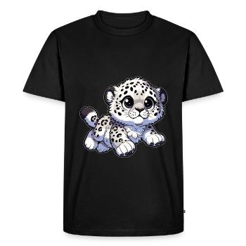Léopard des neiges Léopard blanc Léopard - T-shirt Premium bio Homme - noir - Devant - Nico (187cm)