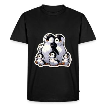 Petits pingouins Pingouin Famille Mignon - T-shirt Premium bio Homme - noir - Devant - Nico (187cm)