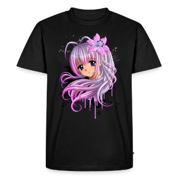 Nettes Anime Girl - Männer Premium Bio T-Shirt - Schwarz - Vorne - Nico (187cm)