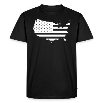 ÉTATS-UNIS Drapeau Contour symbole - T-shirt Premium bio Homme - noir - Devant - Nico (187cm)