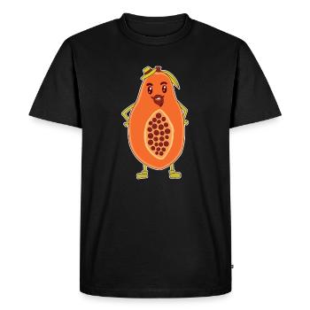 Papa papa dessin animé avec la barbe et le chapeau papa cadeau - T-shirt Premium bio Homme - noir - Devant - Nico (187cm)