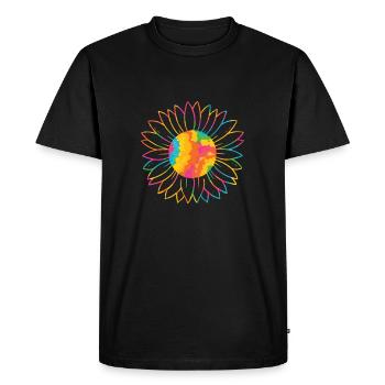 Colorful Sunflower Colorful Sunflowers World - Men's Premium Organic T-Shirt - black - Front - Nico (187cm)