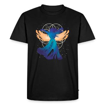 Fleur de la vie Femme Ange Silhouette - T-shirt Premium bio Homme - noir - Devant - Nico (187cm)