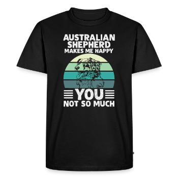CHEPHERD AUSTRALIEN MAKES ME HEUREUX VOUS N’AVEZ PAS BESOIN DE MUCH - T-shirt Premium bio Homme - noir - Devant - Nico (187cm)