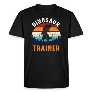 Dinosaure entraîneur Drôle de cadeaux de dinosaure - T-shirt Premium bio Homme - noir - Devant - Nico (187cm)
