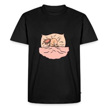 Lapin de lapin endormie - T-shirt Premium bio Homme - noir - Devant - Nico (187cm)