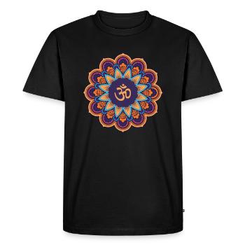 Mandala Quote Om - Men's Premium Organic T-Shirt - black - Front - Nico (187cm)