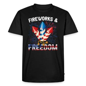 Fireworks and Freedom July 4 Fireworks - Men's Premium Organic T-Shirt - black - Front - Nico (187cm)