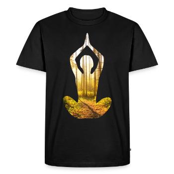 Forêt de Yoga - T-shirt Premium bio Homme - noir - Devant - Nico (187cm)