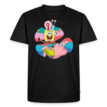SpongeBob SquarePants SpongeBob, Gary and Patrick - Men's Premium Organic T-Shirt - black - Front - Nico (187cm)