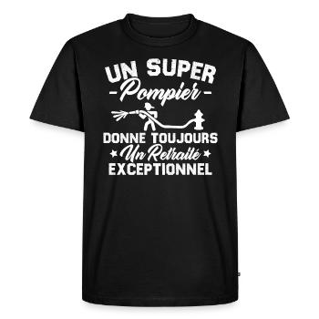 Super pompier donne toujours retraité exceptionnel - T-shirt Premium bio Homme - noir - Devant - Nico (187cm)