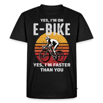E-Bike Vélo électrique Vélo Cyclisme Biker VTT - T-shirt Premium bio Homme - noir - Devant - Nico (187cm)