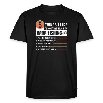 Dicton sur la pêche à la carpe - T-shirt Premium bio Homme - noir - Devant - Nico (187cm)
