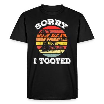 Sorry I Tooted - Rétro - T-shirt Premium bio Homme - noir - Devant - Nico (187cm)