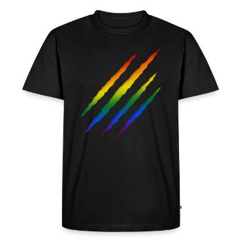 Rainbow LGBT - Men's Premium Organic T-Shirt - black - Front - Nico (187cm)