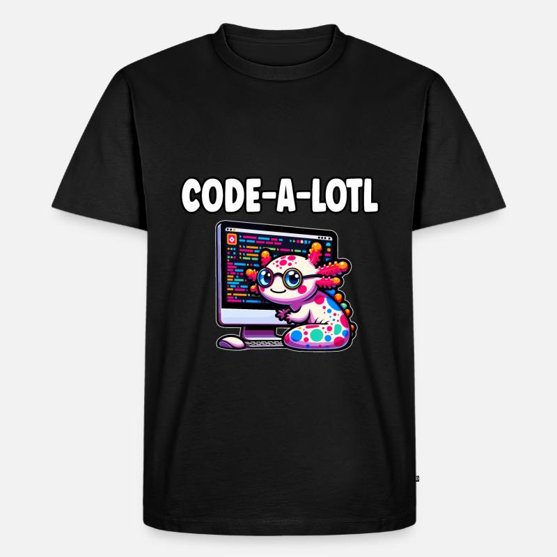 Funny Coding Axolotl Programming Gift - Men's Premium Organic T-Shirt - black