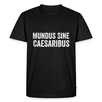 Mundus Sine Caesaribus Citation Latin - T-shirt Premium bio Homme - noir - Devant - Nico (187cm)