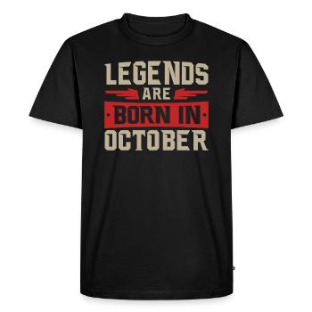 LÉGENDES SONT NÉS EN OCTOBRE - T-shirt Premium bio Homme - noir - Devant - Nico (187cm)