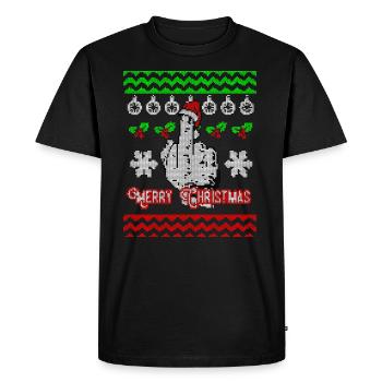 Vilain Noël Joyeux Noël cadeau de Noël - T-shirt Premium bio Homme - noir - Devant - Nico (187cm)