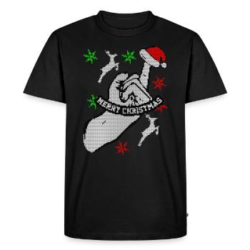 Weihnachten Ugly Merry Christmas Xmas Geschenk - Männer Premium Bio T-Shirt - Schwarz - Vorne - Nico (187cm)