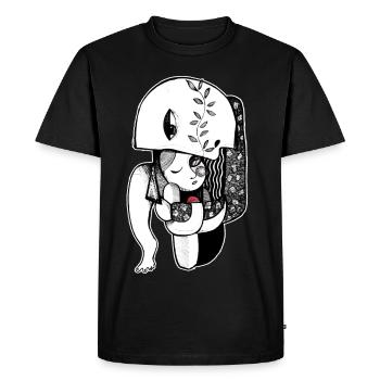 fils de la lune - T-shirt Premium bio Homme - noir - Devant - Nico (187cm)