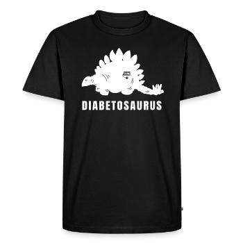 Dicker Dinosaurier: Diabetosaurus | Lustiger Dino - Männer Premium Bio T-Shirt - Schwarz - Vorne - Nico (187cm)